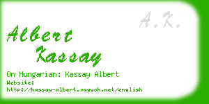 albert kassay business card